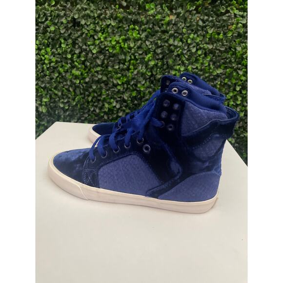 Supra Royal Blue Velvet Skytop H high tops woman’s size 6 - Picture 7 of 9